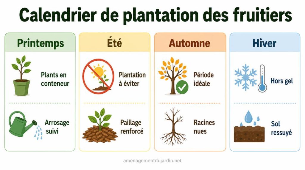 Calendrier des saisons pour planter les fruitiers