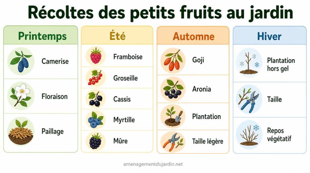 Calendrier des saisons de récolte des petits fruits