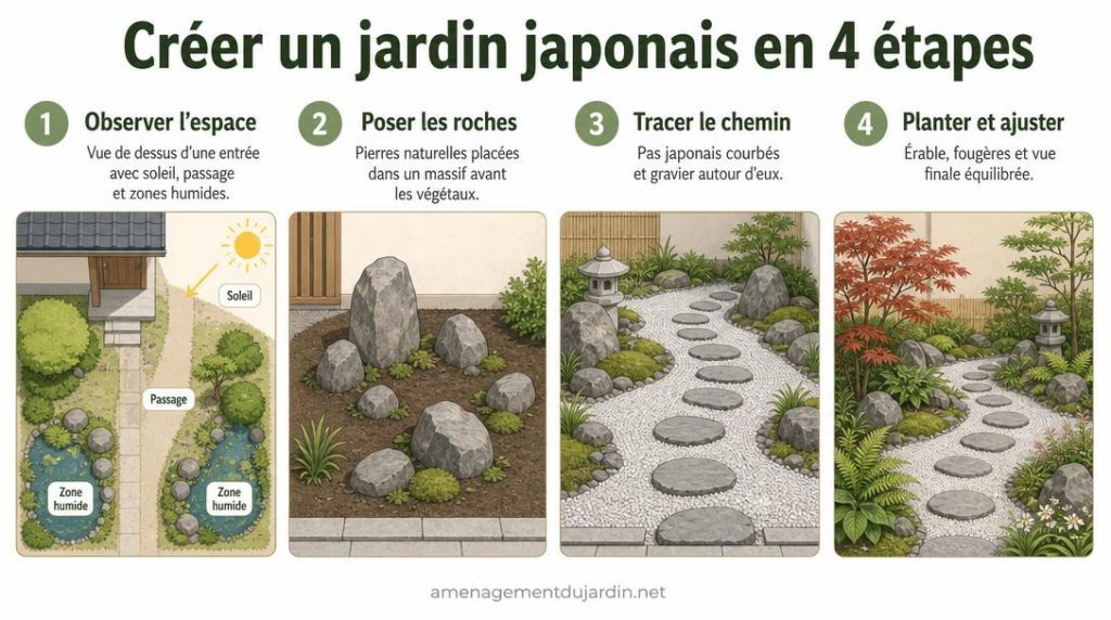Quatre étapes pour aménager un jardin japonais devant maison